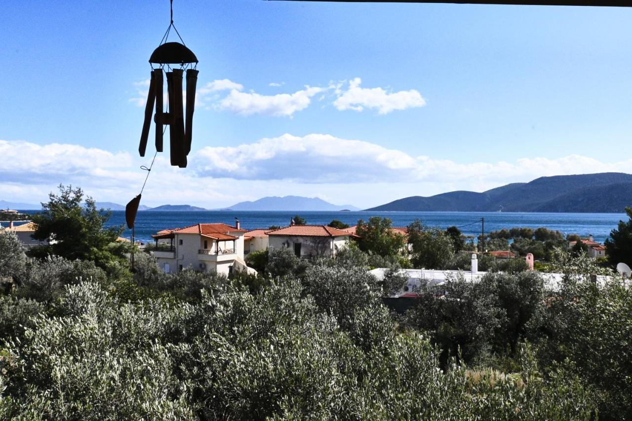 Pavlos' Cottage With Beach View Korfos Bagian luar foto